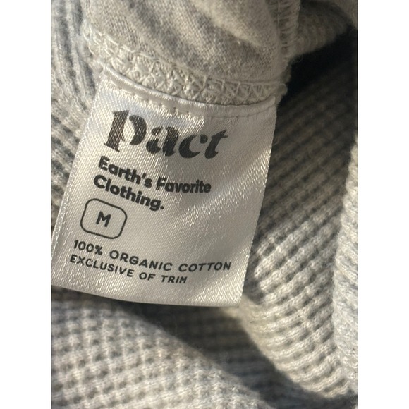 Pact Organic Cotton Waffle Knit Joggers Gray Thermal Lounge Pants Size M unisex - Picture 8 of 10